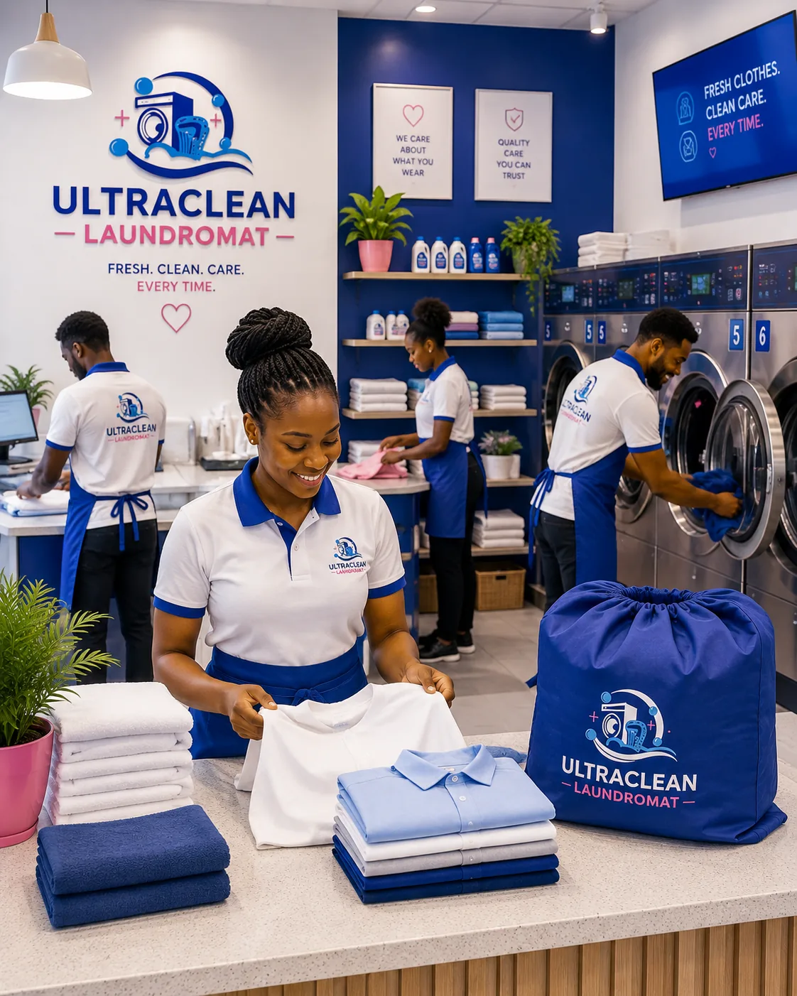 Inside UltraClean Laundromat at Two Rivers Mall